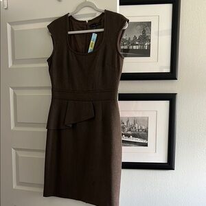 ANTONIO MELANI Brown Cap Sleeve Midi Dress